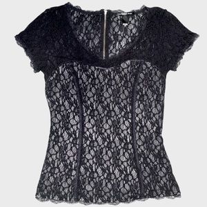 Victoria’s Secret Black Sexy Lace Form Fitting Top Women’s Small